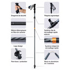 Bâton de randonnée pliable en carbone ultraléger