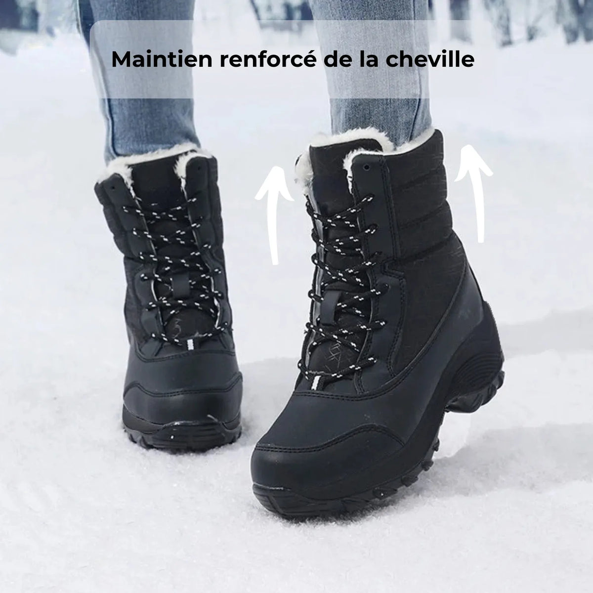 Bottines après ski fourrées à lacets pour l'hiver | Esprit Baroudeur
