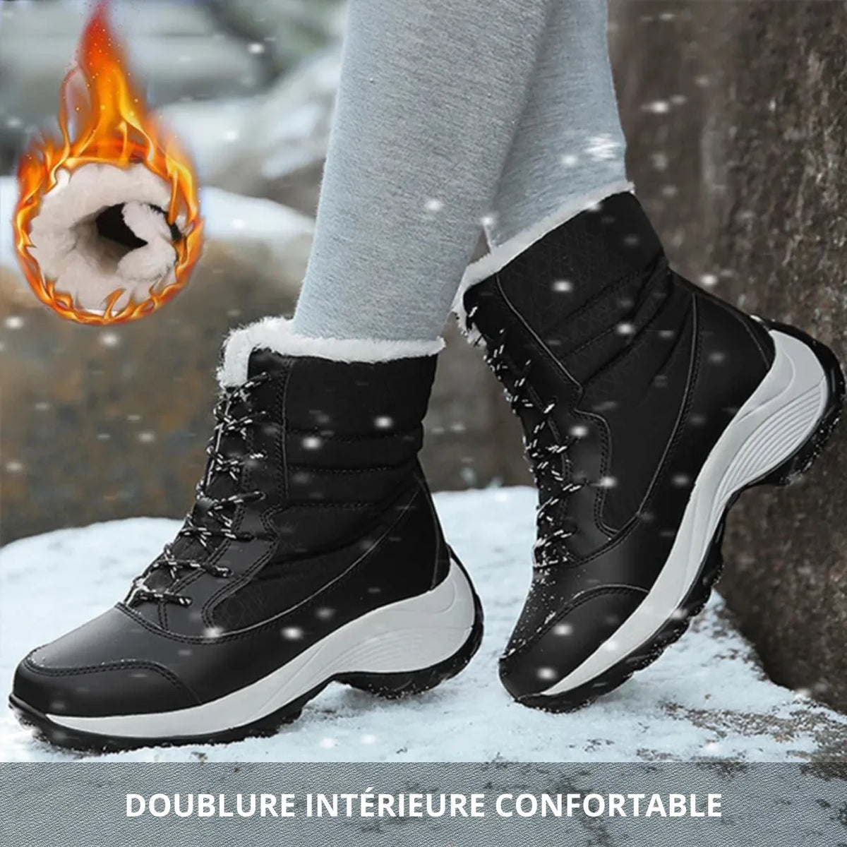 Bottines de neige après-ski chaudes et imperméables hiver | Esprit Baroudeur