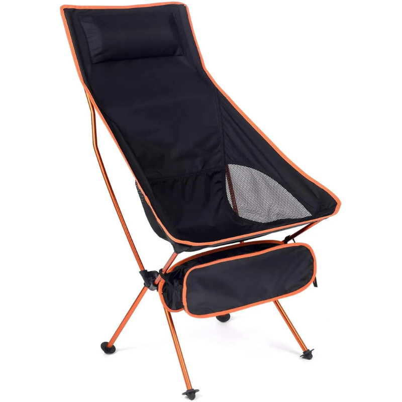Chaise de camping pliante avec appui-tête et pochette | Esprit Baroudeur