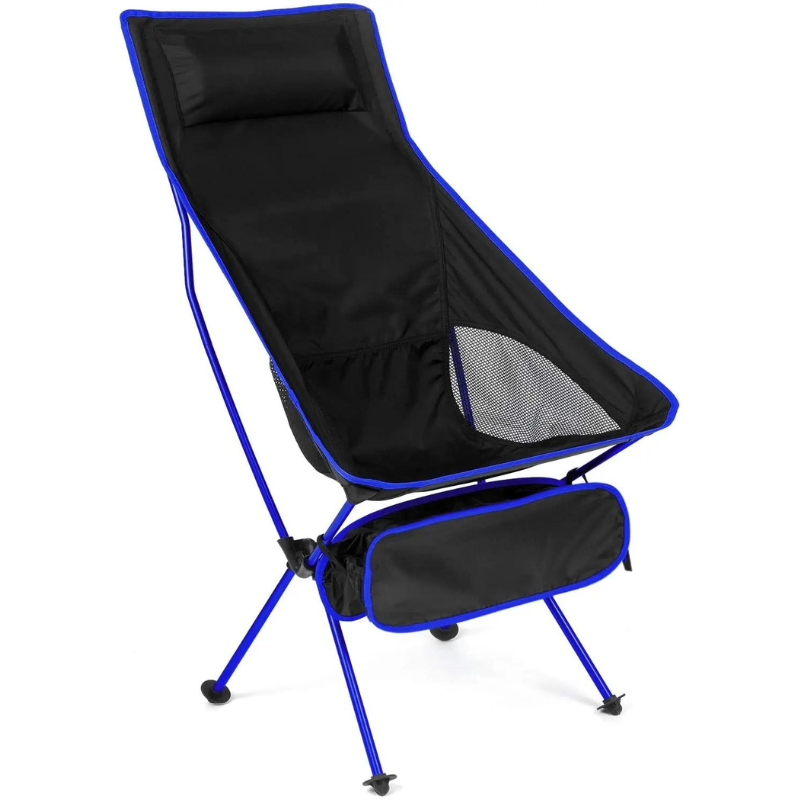 Chaise de camping pliante avec appui-tête et pochette | Esprit Baroudeur