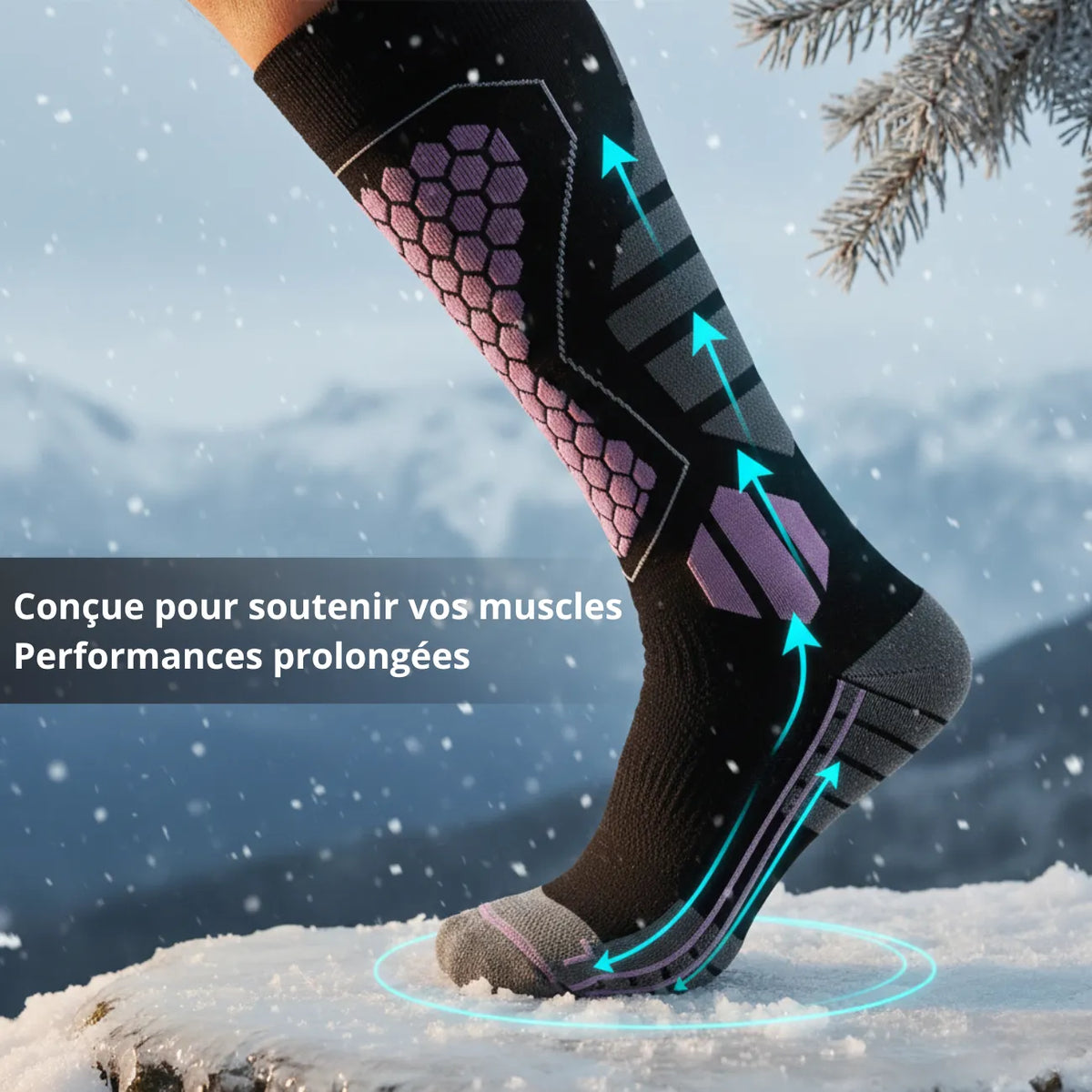 Chaussette haute randonnée rembourrée maintien et confort | Esprit Baroudeur
