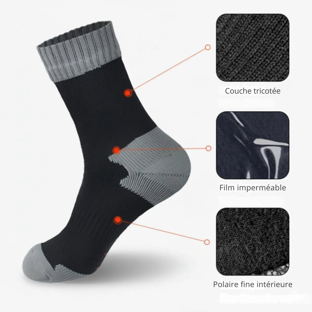 Chaussette imperméable randonnée mi-hauteur tout terrain | Esprit Baroudeur