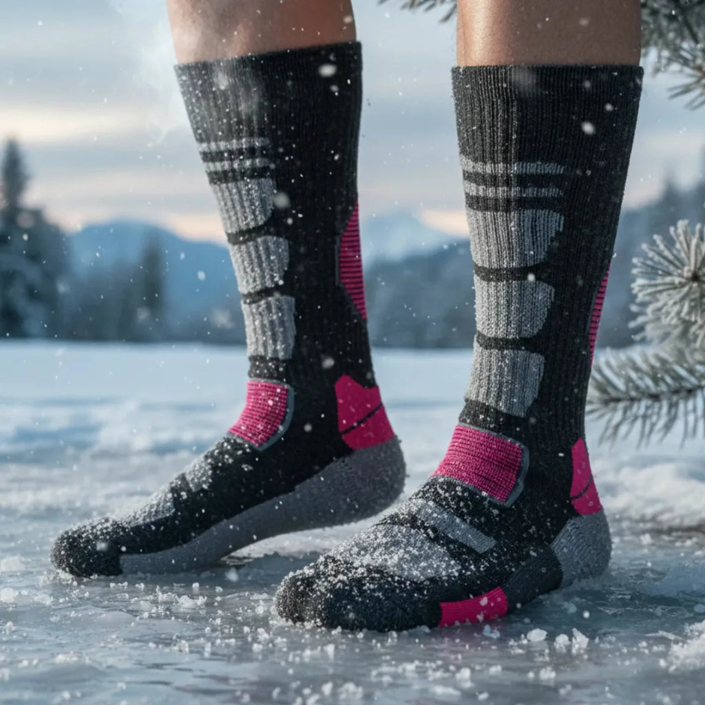 Chaussettes randonnée mérinos hautes zones renforcées | Esprit Baroudeur