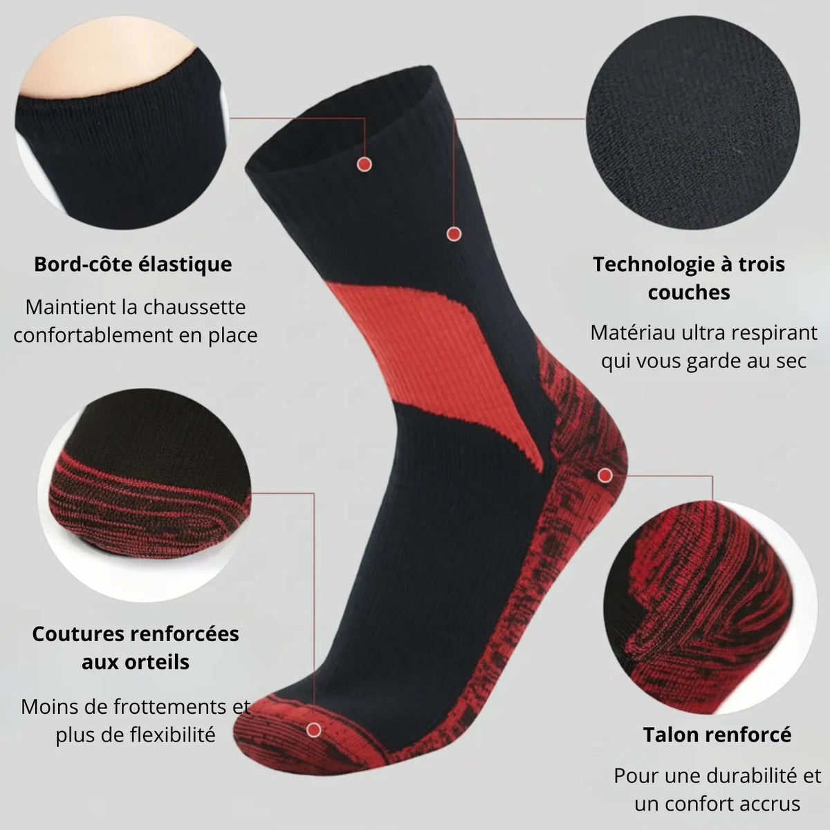 Chaussettes étanches randonnée imperméables mi-mollet trekking | Esprit Baroudeur