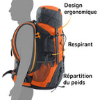 Sac à dos trekking homme grande capacité 75L