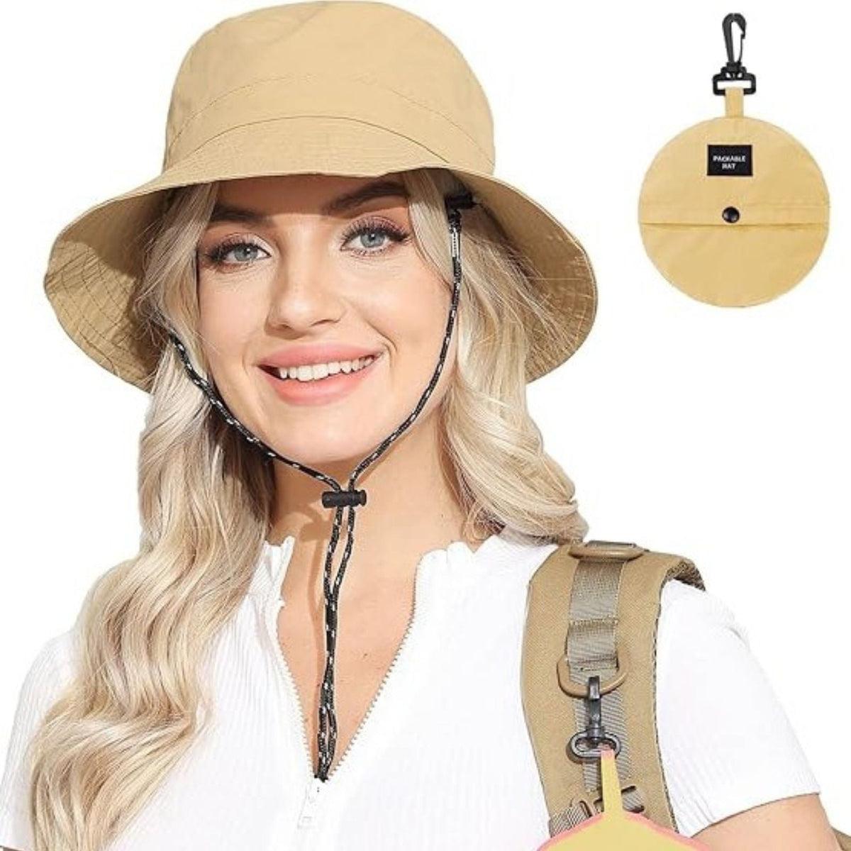 Chapeau de randonnée pliable imperméable avec cordon ajustable | Esprit Baroudeur