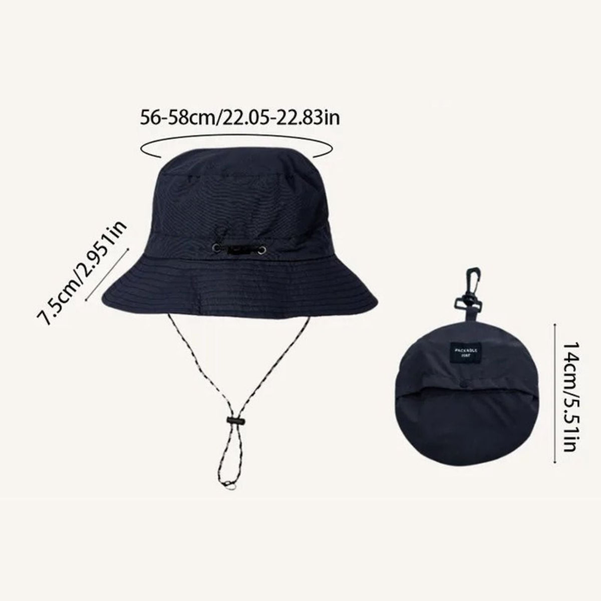 Chapeau de randonnée pliable imperméable avec cordon ajustable | Esprit Baroudeur