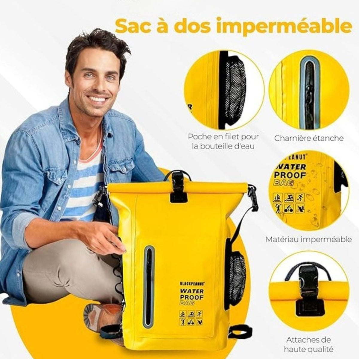 Sac à dos étanche randonnée 30L roll-top multiactivités | Esprit Baroudeur