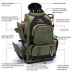 Sac de randonnée et pêche multipoches grande capacité | Esprit Baroudeur