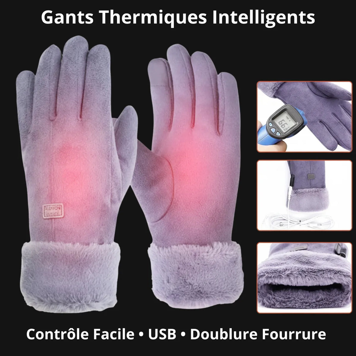 Gants chauffants hiver doublés tactiles pour grand froid | Esprit Baroudeur