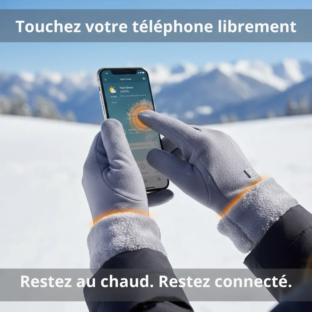 Gants chauffants hiver doublés tactiles pour grand froid | Esprit Baroudeur