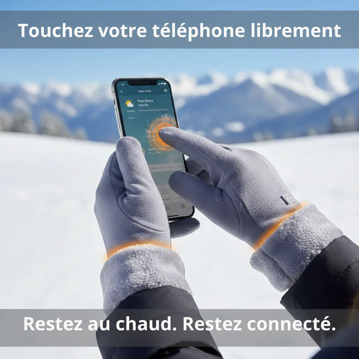 Gants chauffants hiver doublés tactiles pour grand froid | Esprit Baroudeur