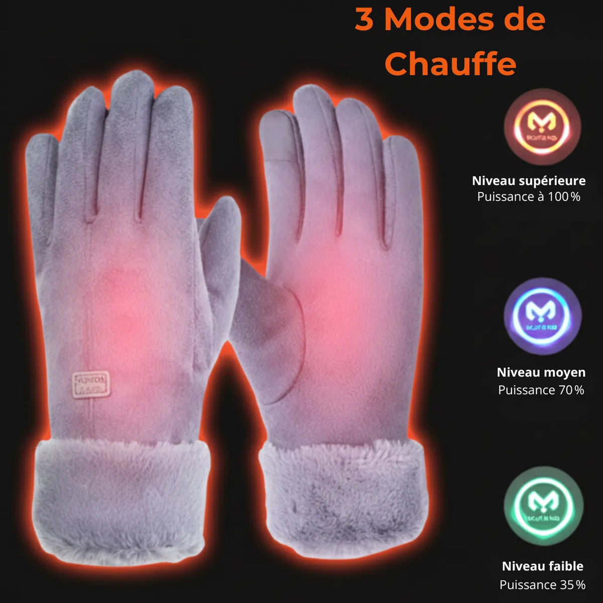 Gants chauffants hiver doublés tactiles pour grand froid | Esprit Baroudeur