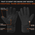 Gants thermiques rechargeables avec grip antidérapant | Esprit Baroudeur
