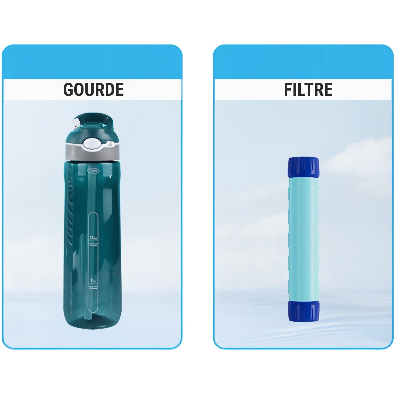 Gourde filtrante randonnée