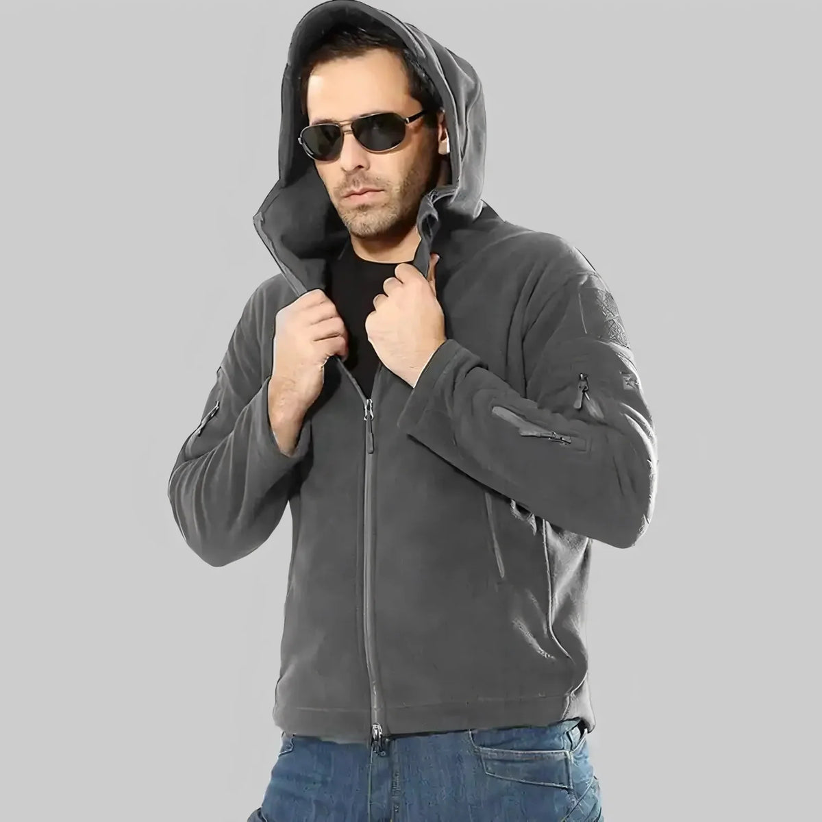 Veste polaire randonnée à capuche multi-poches zippées | Esprit Baroudeur