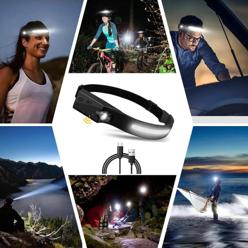 Lampe frontale puissante rechargeable USB grand angle | Esprit Baroudeur