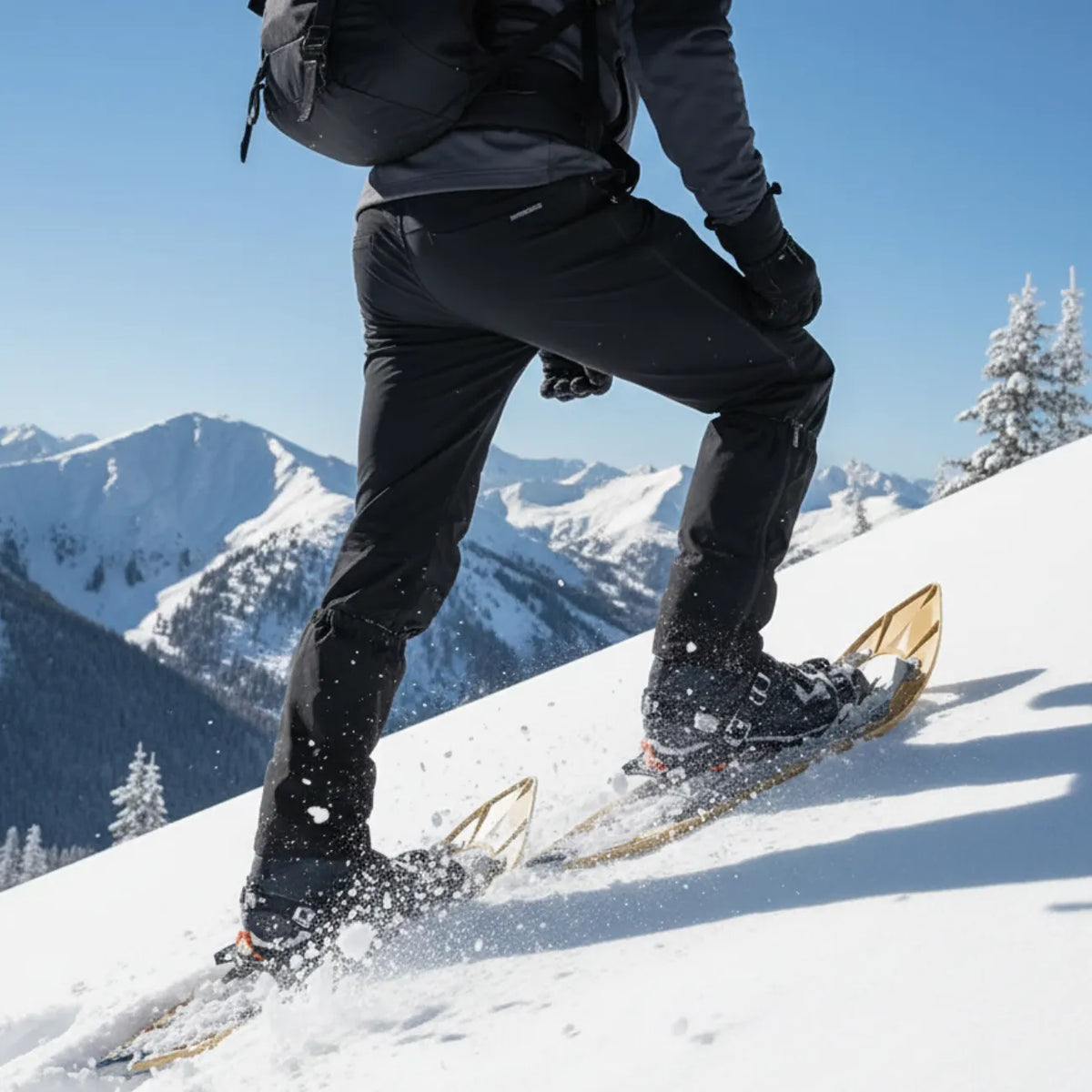 Raquettes neige randonnée en bois traditionnelles avec crampons | Esprit Baroudeur