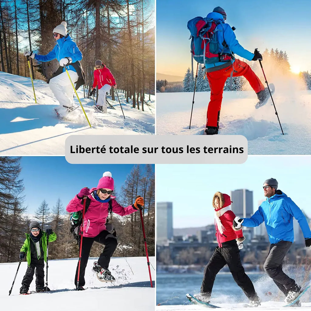 Raquettes à neige légères avec crampons pour randonnée hivernale | Esprit Baroudeur
