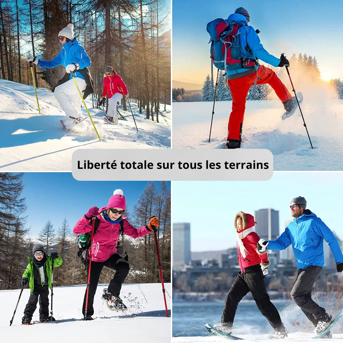 Raquettes à neige légères avec crampons pour randonnée hivernale | Esprit Baroudeur