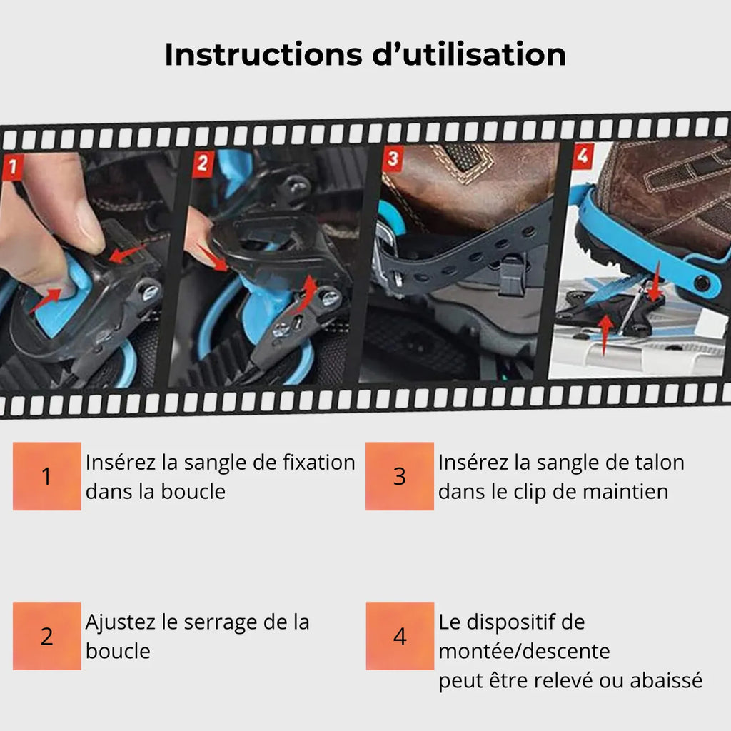Raquettes à neige légères avec crampons pour randonnée hivernale | Esprit Baroudeur