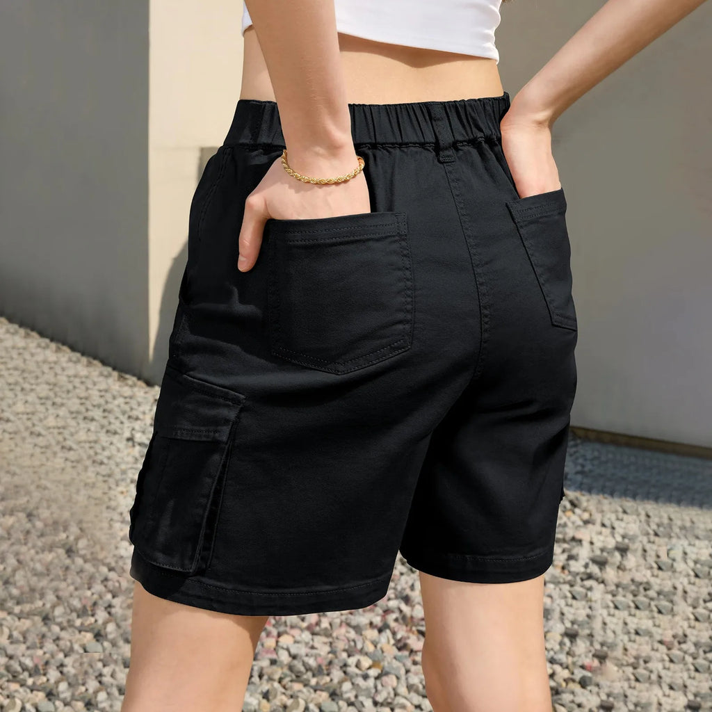 Short cargo | taille haute pour femme