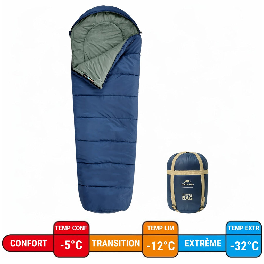 Sac de couchage 4 saisons -5°C momie synthétique – Esprit Baroudeur
