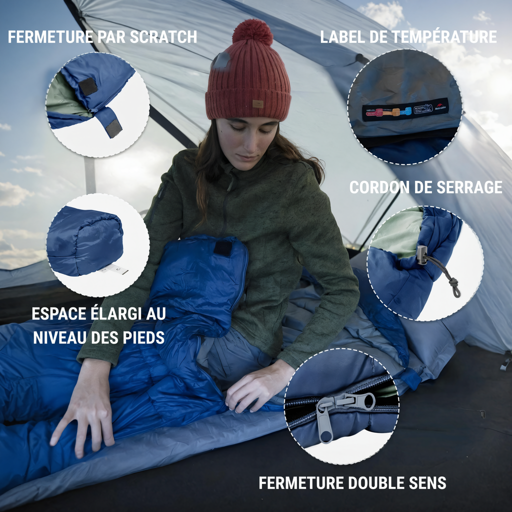 Sac de couchage 4 saisons -5°C momie synthétique – Esprit Baroudeur