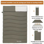 Sac de couchage jumelable 4 saisons enveloppe 2 en 1 – Esprit Baroudeur
