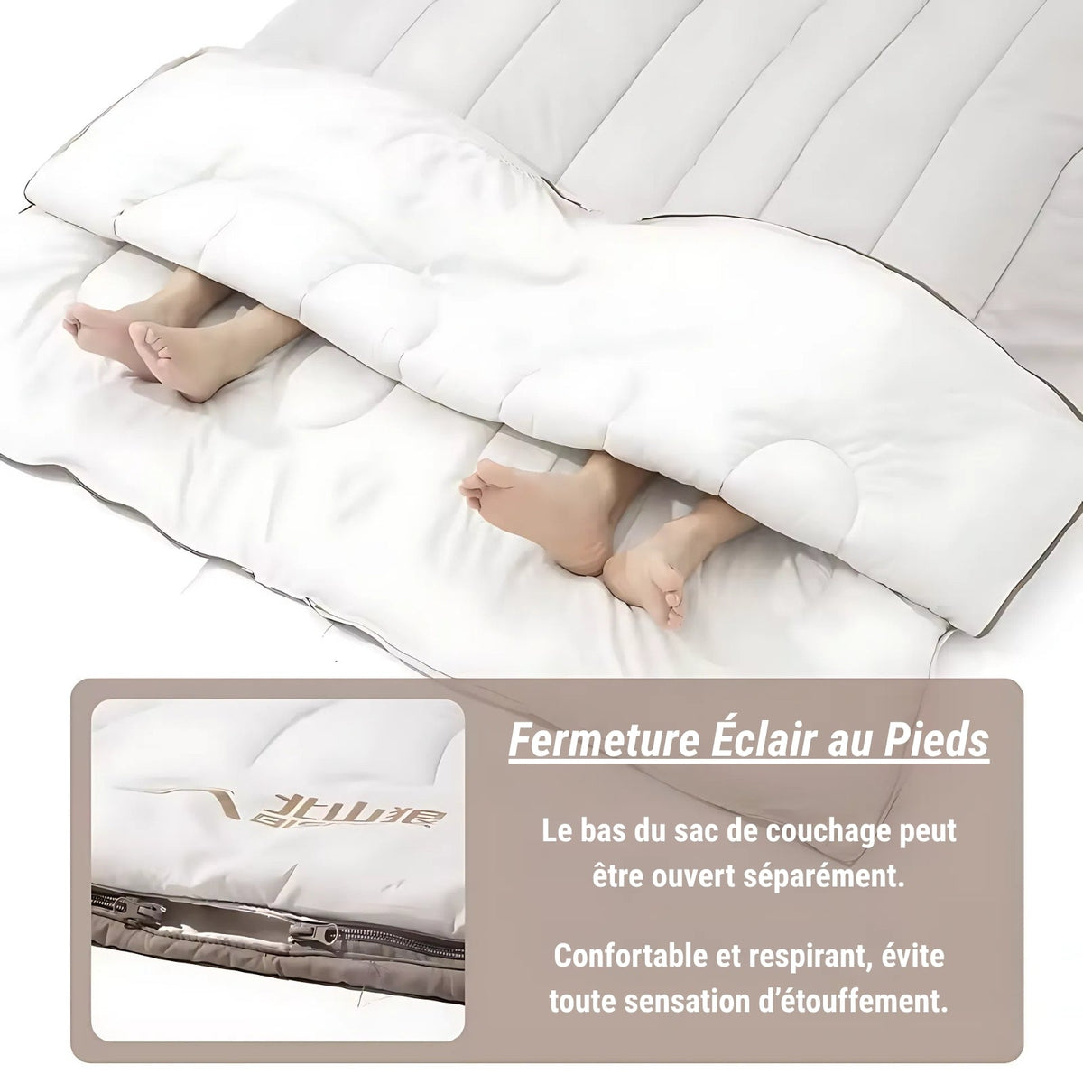 Sac de couchage 2 personnes double détachable – Esprit Baroudeur