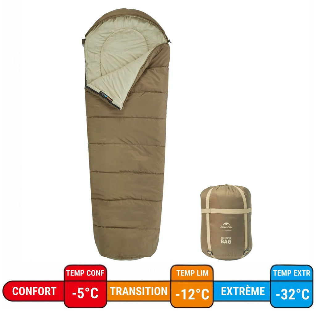 Sac de couchage grand froid -5°C synthétique – Esprit Baroudeur