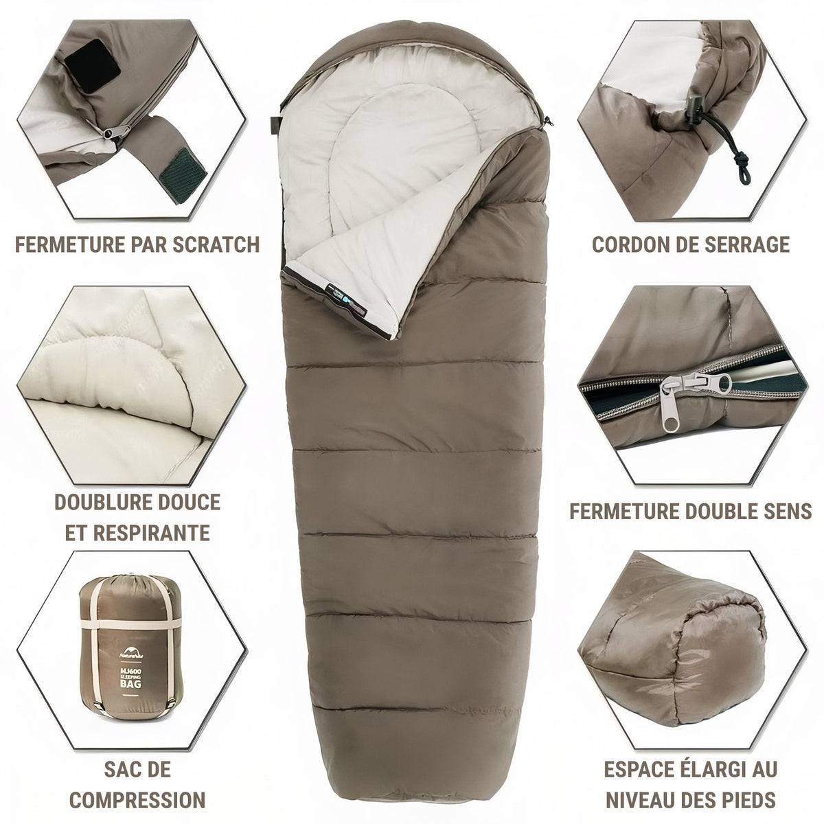 Sac de couchage grand froid -5°C synthétique – Esprit Baroudeur