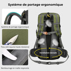 Sac à dos randonnée 50L léger avec ceinture lombaire