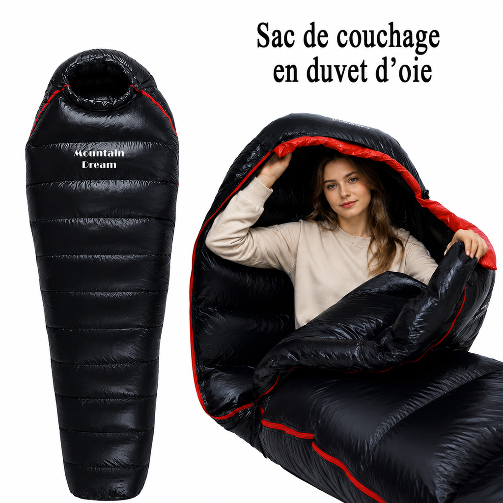 Sac de couchage grand froid -10°C en duvet d'oie – Esprit Baroudeur