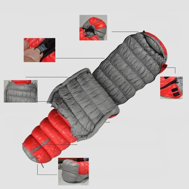 Sac de couchage grand froid -20°C en duvet d'oie – Esprit Baroudeur