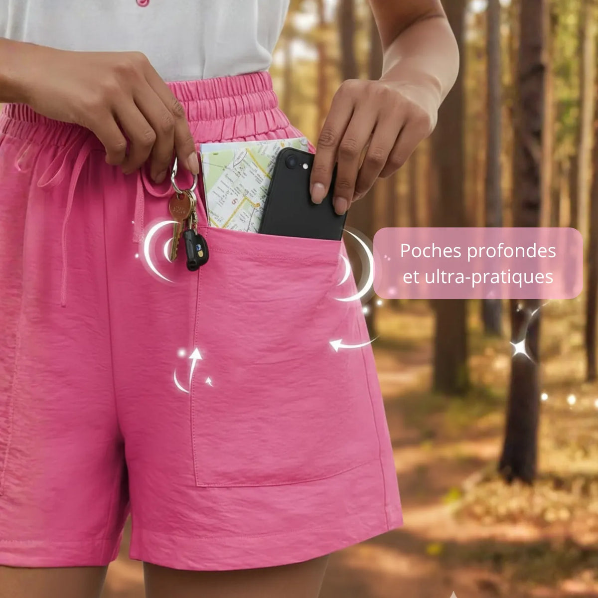 Short rando léger avec poches et ceinture élastique | Esprit Baroudeur