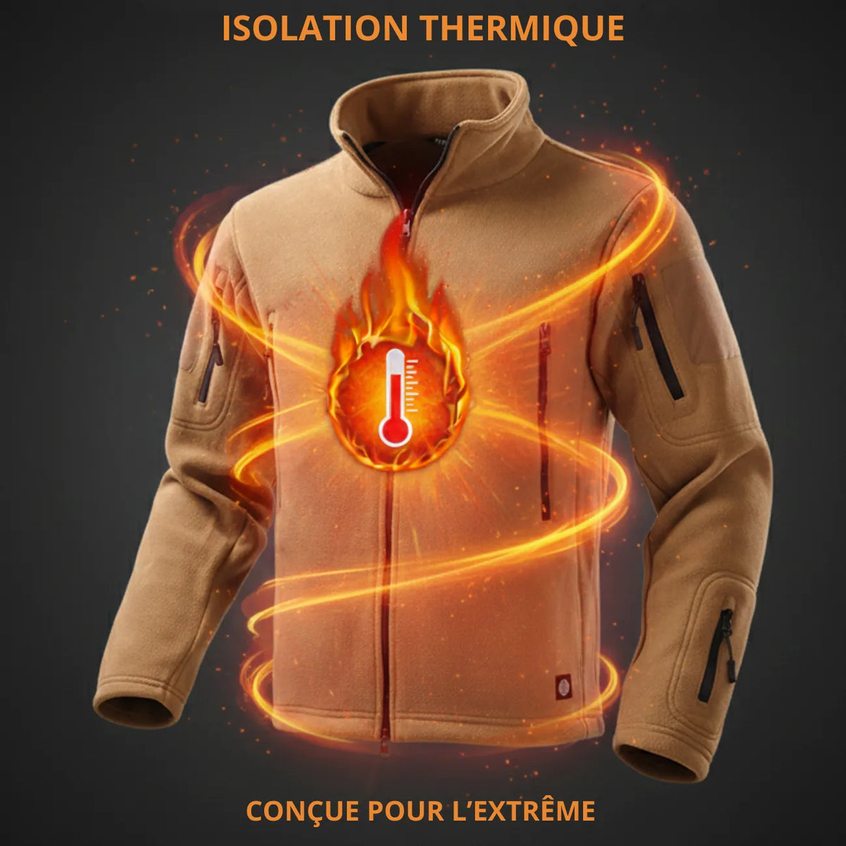 Veste Polaire zippée col montant multi-poches outdoor | Esprit Baroudeur