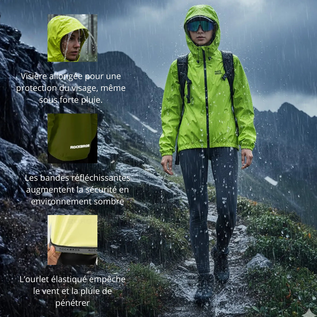 Veste randonnée imperméable à capuche légère | Esprit Baroudeur