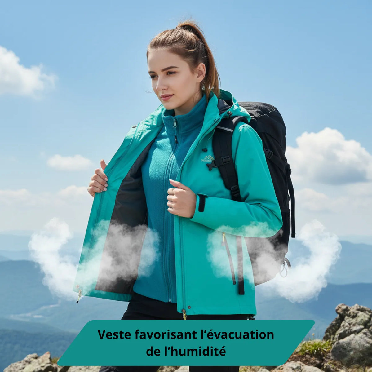 Veste de montagne imperméable à capuche pour randonnée | Esprit Baroudeur