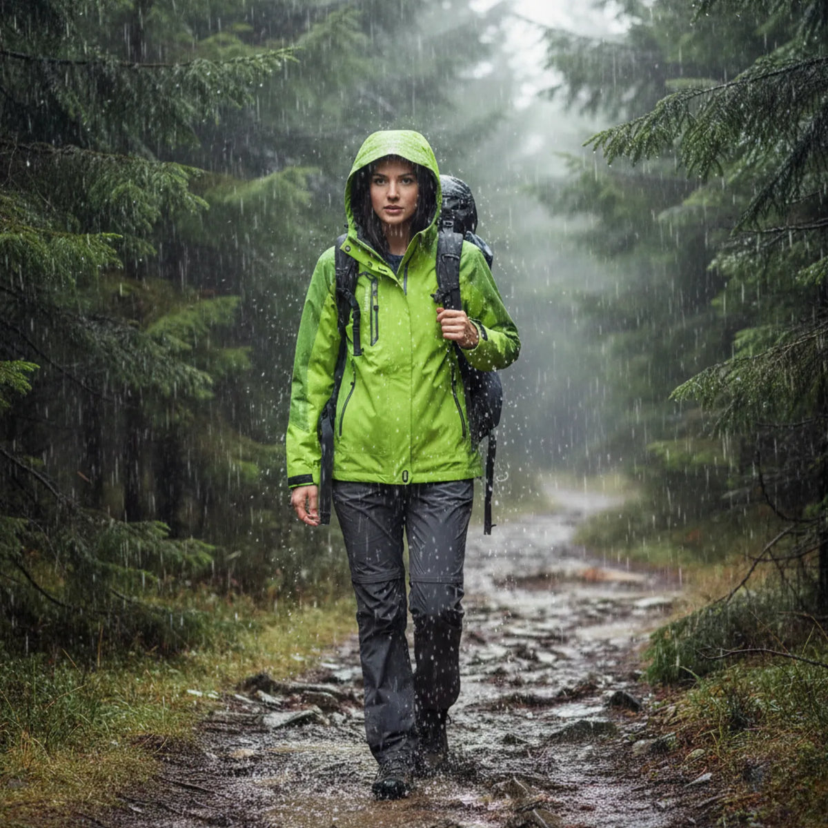 Veste de pluie de trekking imperméable à capuche | Esprit Baroudeur