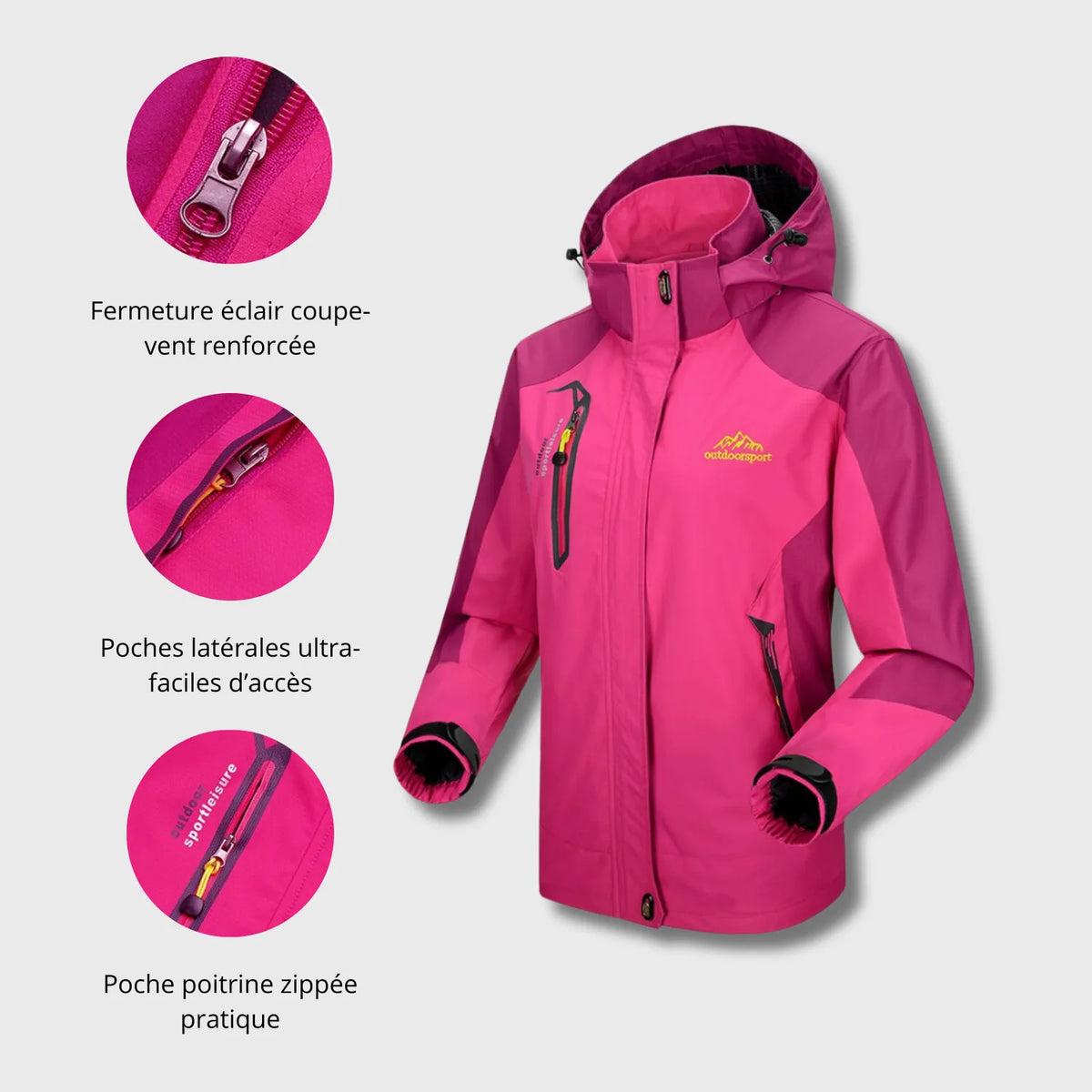 Veste de pluie de trekking imperméable à capuche | Esprit Baroudeur