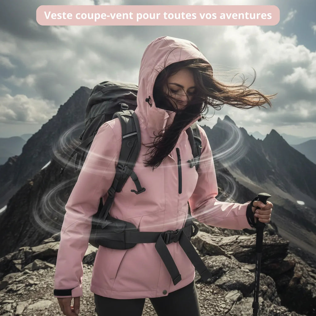 Veste de trekking DWR imperméable à capuche outdoor | Esprit Baroudeur
