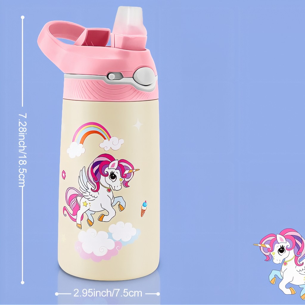 Gourde enfant dinosaure isotherme avec paille 400 ml | Esprit Baroudeur