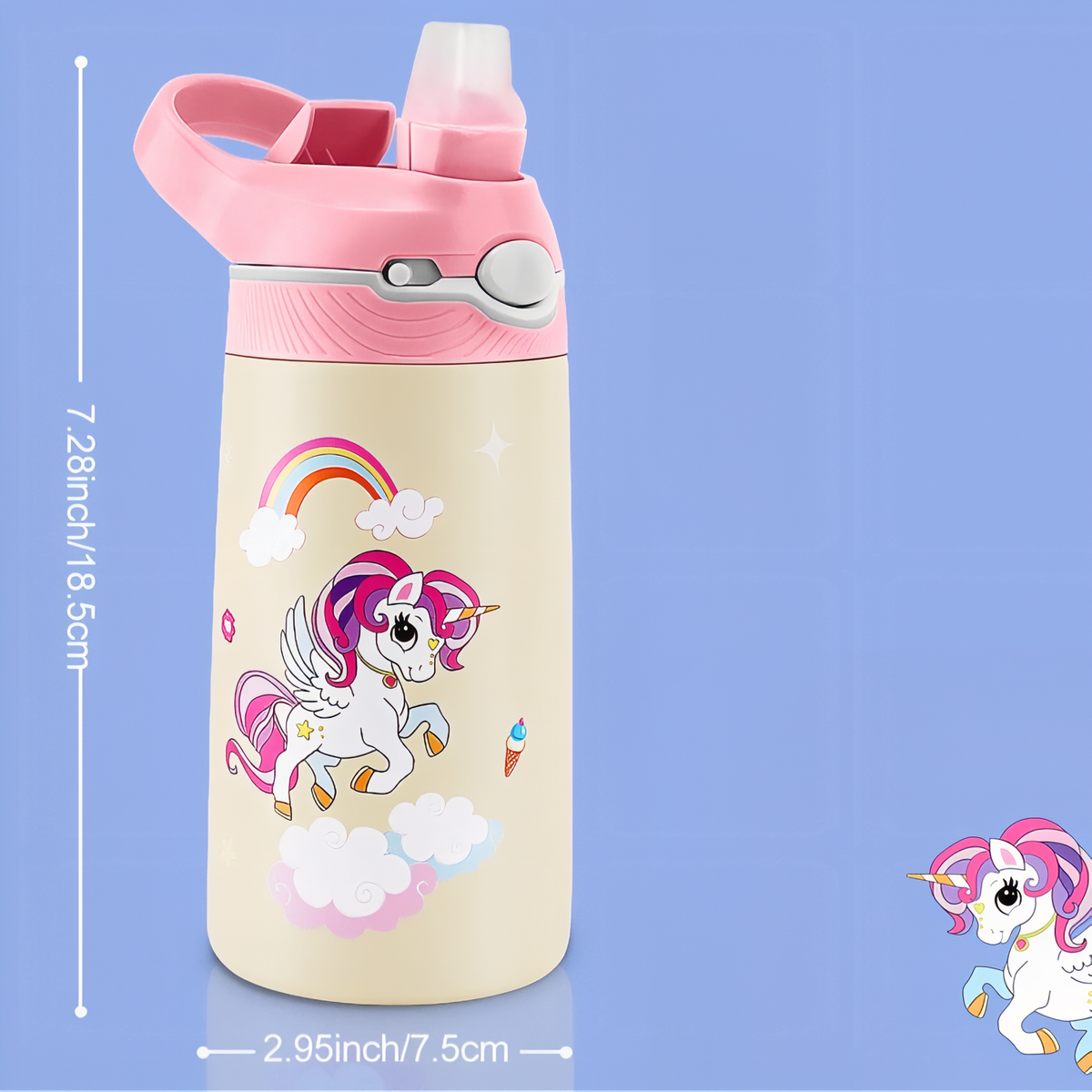 Gourde enfant dinosaure isotherme avec paille 400 ml | Esprit Baroudeur