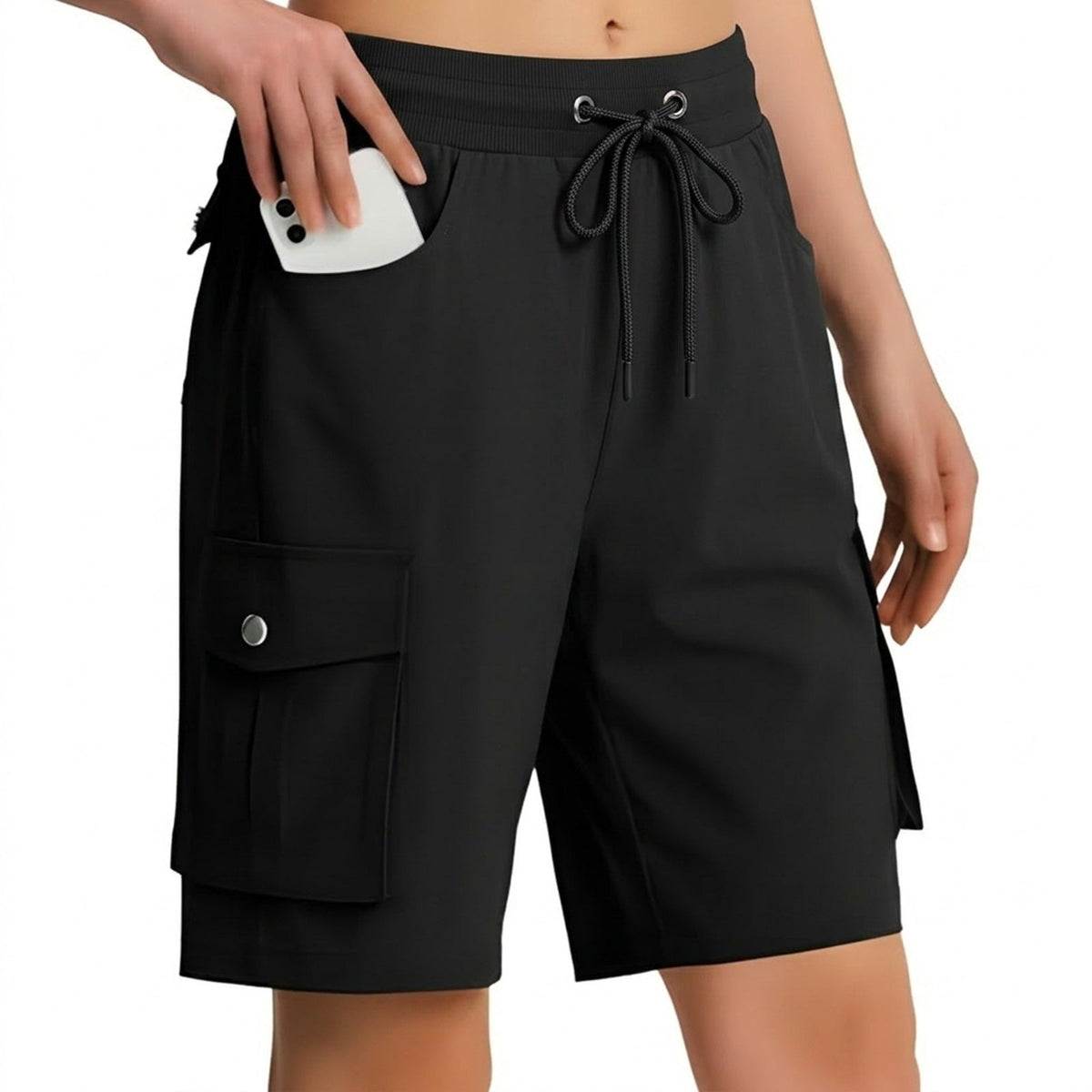 Short long randonnée avec poches cargo et ceinture élastique | Esprit Baroudeur