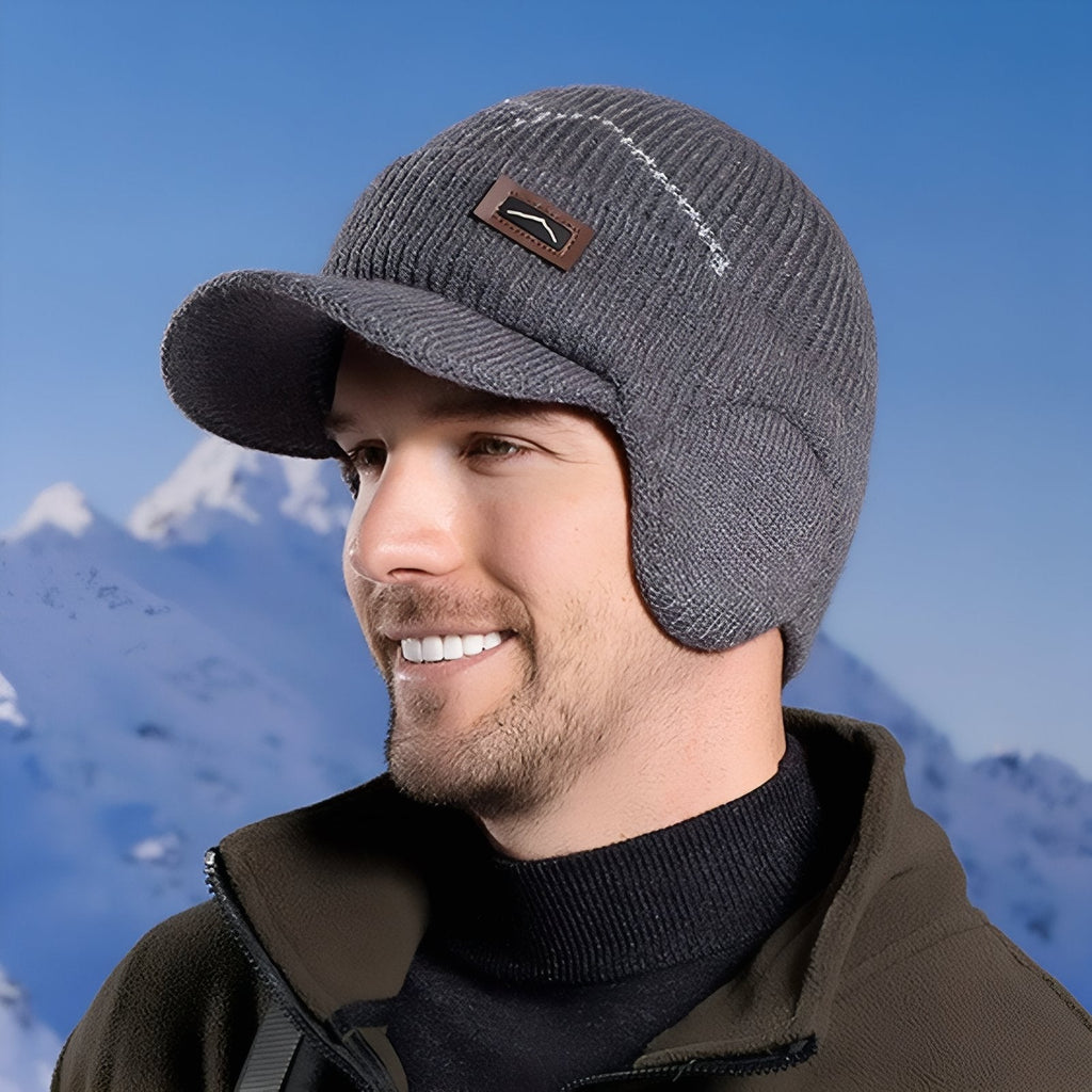 Bonnet casquette hiver avec visière et cache-oreilles | Esprit Baroudeur