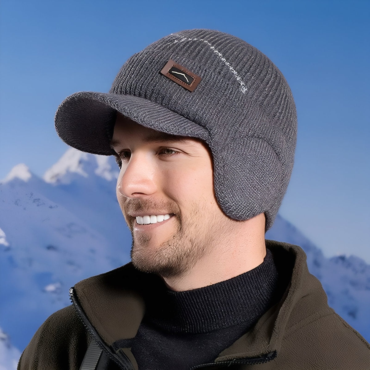 Bonnet casquette hiver avec visière et cache-oreilles | Esprit Baroudeur