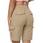 Short long randonnée avec poches cargo et ceinture élastique | Esprit Baroudeur