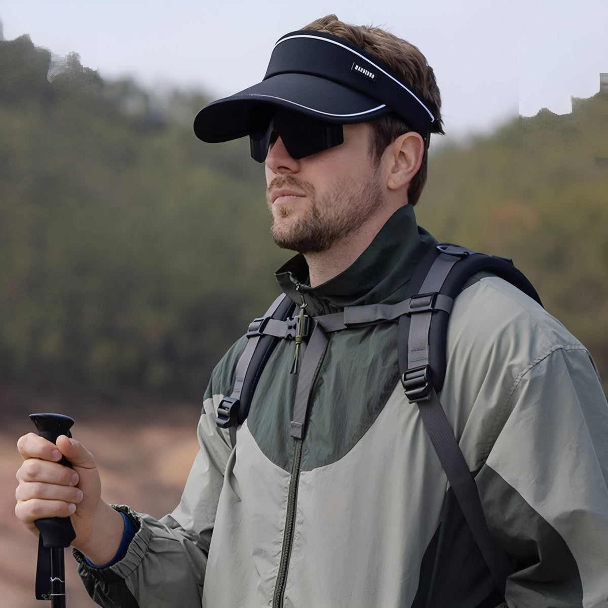 Casquette visière avec lunettes de soleil intégrées randonnée | Esprit Baroudeur
